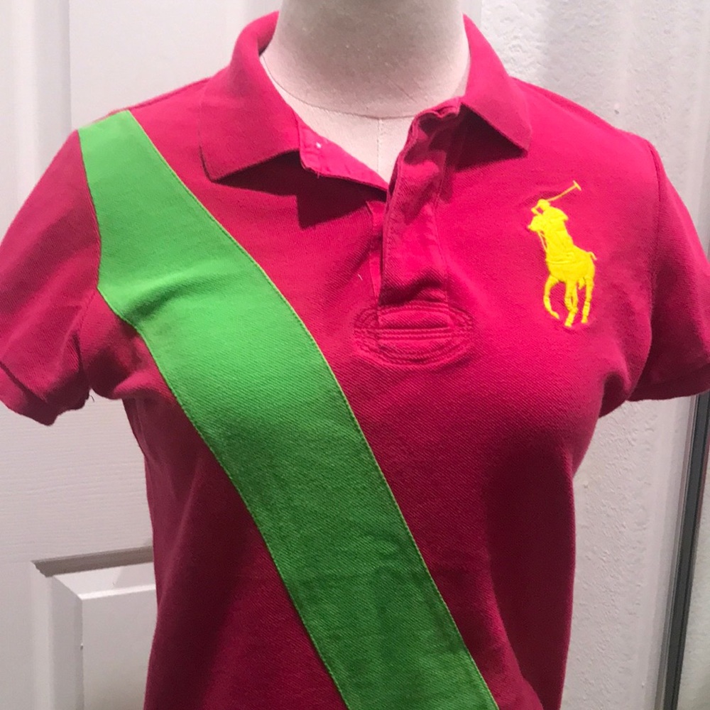 RALPH LAUREN Fuchsia polo T-shirt